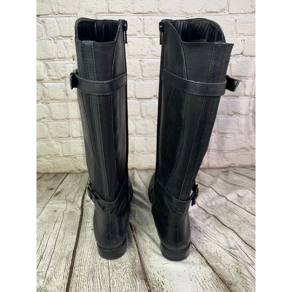 Naturalizer N5 Comfort JAMISON Black Knee High Leather Riding Boots, Size 8.5 - Picture 3 of 5
